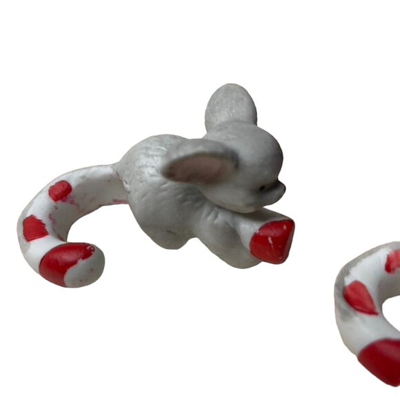 Vintage Christmas Ornaments House of LLoyd Mouse on Candycane in Box Set of 2 u - Picture 3 of 6